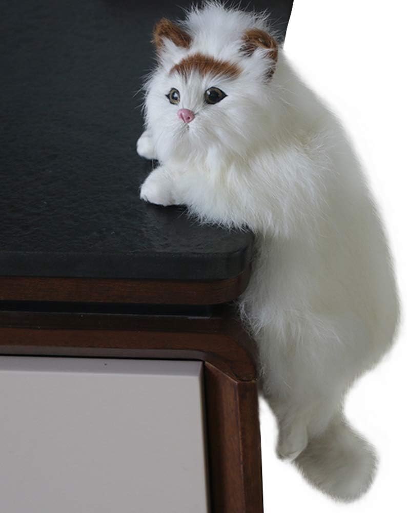 LUCKFY Realistic Plush Cat Model - Simulation Lifelike Stuffed Kitten Figurine Toy - for Home Decoration Ornaments Kids Christmas or Birthday Toy Gift