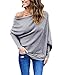 JOYCHEER Women's Off Shoulder Batwing Sleeve Loose Pullover Sweater Knit Jumper