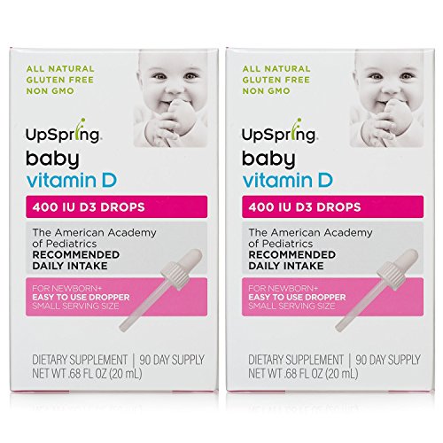 UpSpring Baby D, Baby Vitamin D3 Drops, 2 Boxes with Easy to Use Dropper