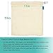 Reusable Produce Bags, Organic Cotton Mesh Bags for Grocery Shopping and Storage with Tare Weight on Tags, Double-Stitched Seams, Machine Washable, Biodegradable, Eco-Friendly, Set of 3 Medium