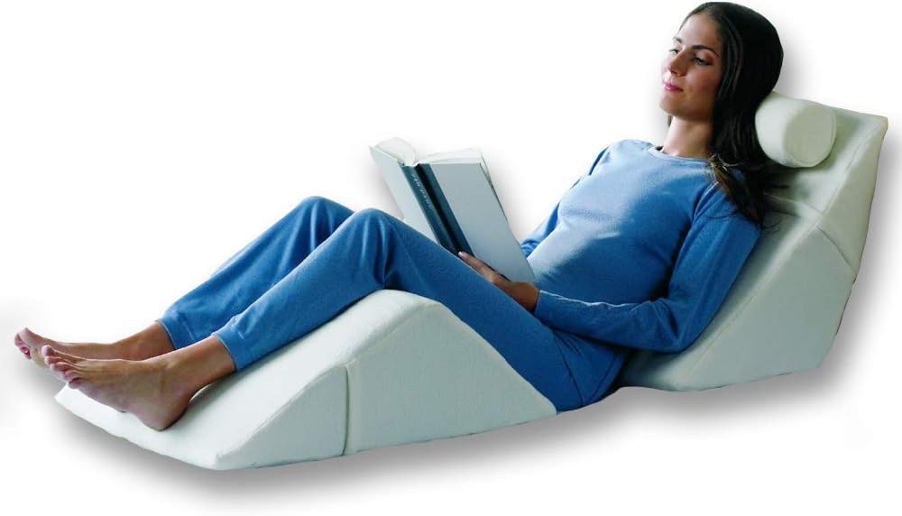 The Angle System - 3 Piece Body Support Pillows - Leg Wedge, Back Wedge and Neck Roll Pillow (Small)