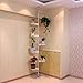 Indoor Plant Storage, FOME 7-Layer Metal Spring Single Pole Stand Corner Flower Display Rack Plant Storage Shelf Hanging Plant Stand Planter Rack Indoor