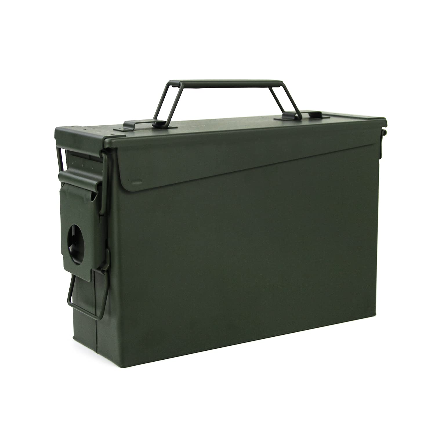 GUGULUZA Metal Ammo Box Ammunition Storage Tool Can with Flip Top Army Green 30 Cal