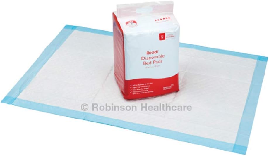 New - Readi Disposable Incontinence Bed Pads 60 x 90cm 1700ml Absorbency Pack of 25, White, 16 Count (Pack of 1)