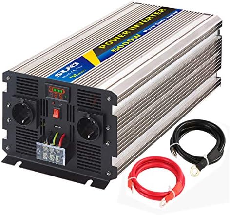 SUG 5000W Power Inverter Pure Sine Wave DC 12V to AC 230V Converter with EU Socket