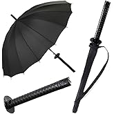 Timiwis Samurai Umbrella Creative Semi-Automatic Katana,Gifts For Cosplay Decoration. Windproof Outdoor Umbrella.Sun Protection Umbrella Black.