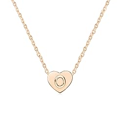 MiniJewelry Rose Gold Love Heart Initial O Letter