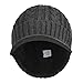 Janey&Rubbins Sports Winter Knit Visor Beanie with Bill Hat for Men and Women (Dark grey)