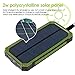 Levin Solar Charger 15000 mAh, Solar Power Bank with 8 LED Flashlight Dual USB Port Solar Panel Portable Charger Outdoor Backup for iPhone, iPad, iPod, Cell Phone, Tablet, Camera – Green