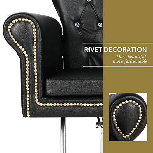 Vintage Styling Barber Chair Antique Hydraulic Hair Spa Salon Chairs Beauty Equipment (Black) - Thumbnail 3
