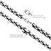 ORAZIO 5MM Stainless Steel Necklace for Men Byzantine Chain Link Black Silver Tone, 20 Inches
