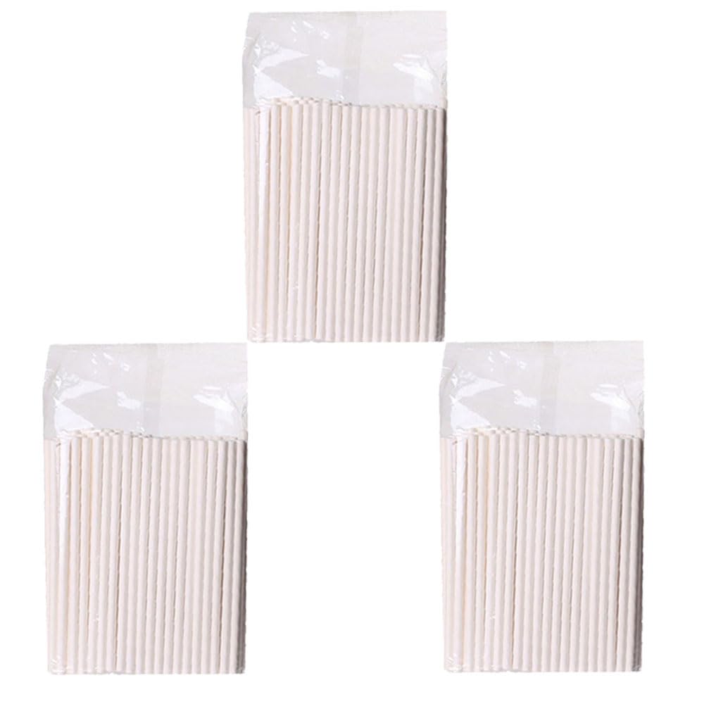 300 80mm White Paper Lollipop Sticks - Solid Sticks for Crafts, Cake Pops, Lollipops & Candy