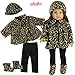 18 Inch Doll Clothes Outfit, 4 Pc. Animal Print Outfit of Leggings, Doll Jacket, Hat & Doll Boots Fits 18 Inch American Girl Dolls, Complete Set of Leggings, Doll Coat, Doll Hat & Matching Boots