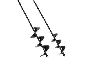 TCBWFY Auger Drill Bits for Planting 3x16.5in and 1.6x16.5in Solid Shaft Plant Flower Bulb Auger Spiral Hole Drill Rapid Plan