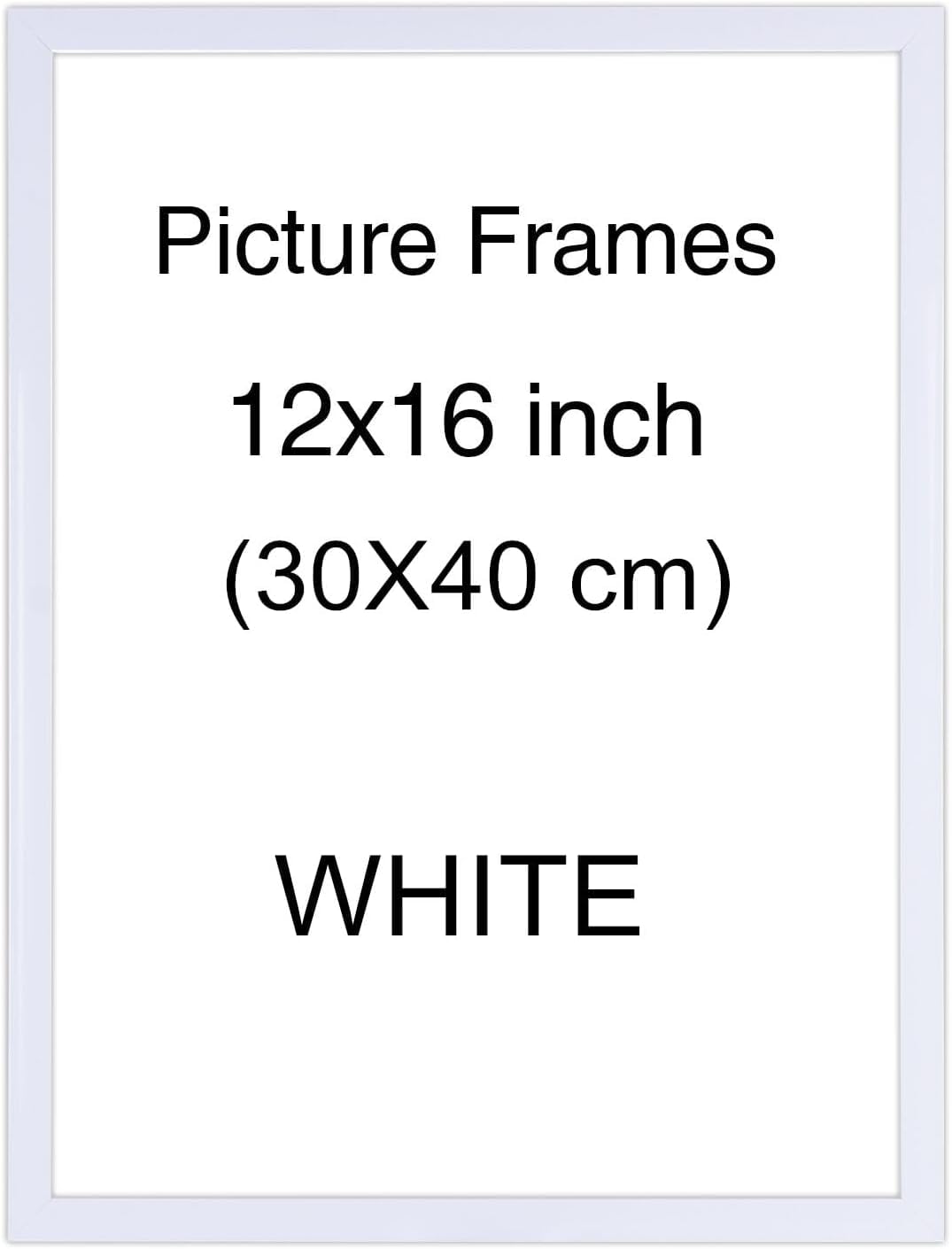 EVERMARKET 1 Pack 12x16 inch Diamond Painting Picture Frames, Compatible With 30x40 cm Without Mat, for Arts or Photos or Posters Display, White Frame with Acrylic Protection and Hanging Kit