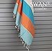 Swan Comfort 100% Natural Turkish Cotton Absorbent Beach Towel, Easy Care ideal for Bath Spa Fitness Yoga Pool Yatch Swimwear Guest Gym - Blue - Orange