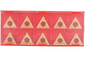 Tyenaza 10pcs TCMT 16T304 Lathe Inserts Triangular, Triangular Carbide Turning Tool for Finishing Semi-Finishing