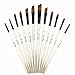 Paint Brushes Set - 24 Pcs - Nylon Bristles with Plane Wooden Handle, Professional Artist Painting Supplies, Suitable for Watercolor, Oil, Acrylic Painting