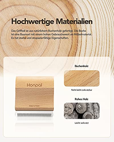 Honpal Haustier Hundebürste Katzenbürste, Haustier Bürsten, Haar Entferner Haustierbürste für Langhaar und Kurzhaar, effektiven Entfernung von Unterwolle und Vorbeugung von Haarballen (S)