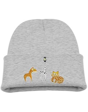 Tiger Zebra Giraffe Pattern Child Elastic Knitted Beanie Cap Cotton Hat