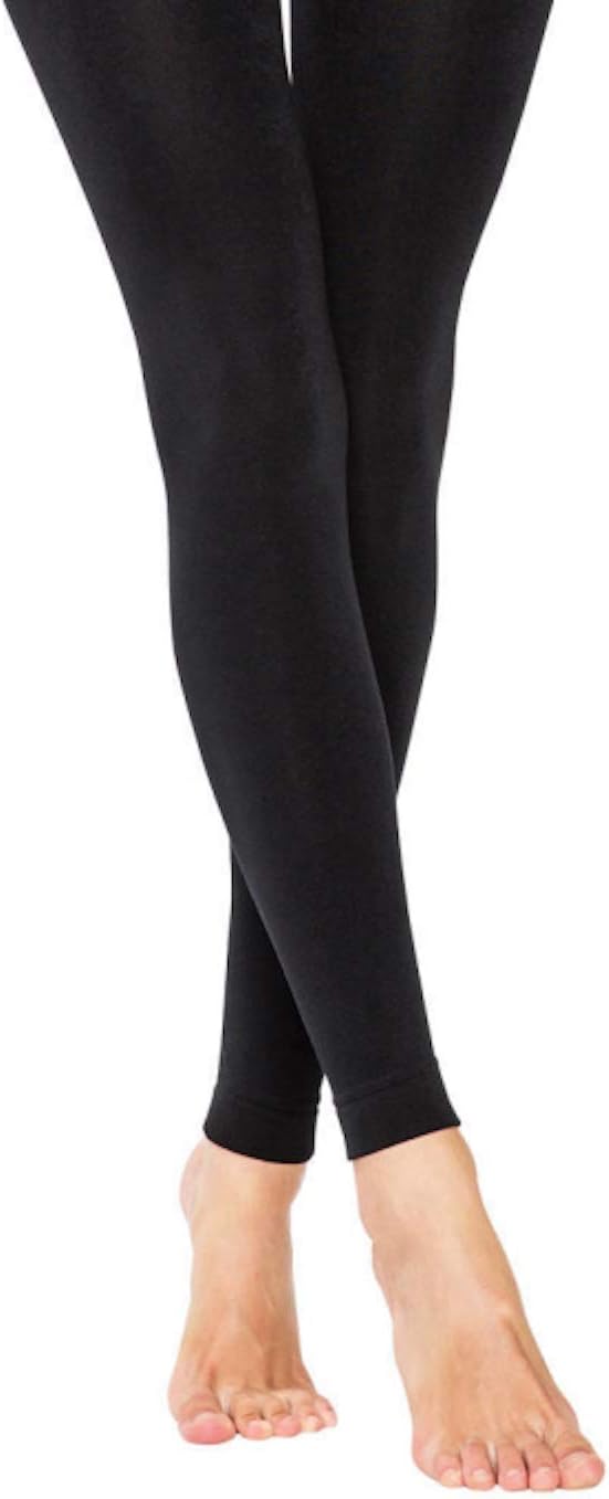 High Waist Thermal Opaque Warm Fleece Lined Leggings Footless Tight