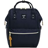 Anero ATB0197Z Backpack with Clasp, S, A4 Base, Water Repellent, Multiple Storage, PC Storage, Navy