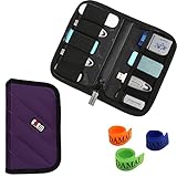BUBM 9 x USB Flash Drives Carrying Case With Handy Quality Padded Protection for Usb Sticks and Memory Cards , Purple with 4 mesh Slots