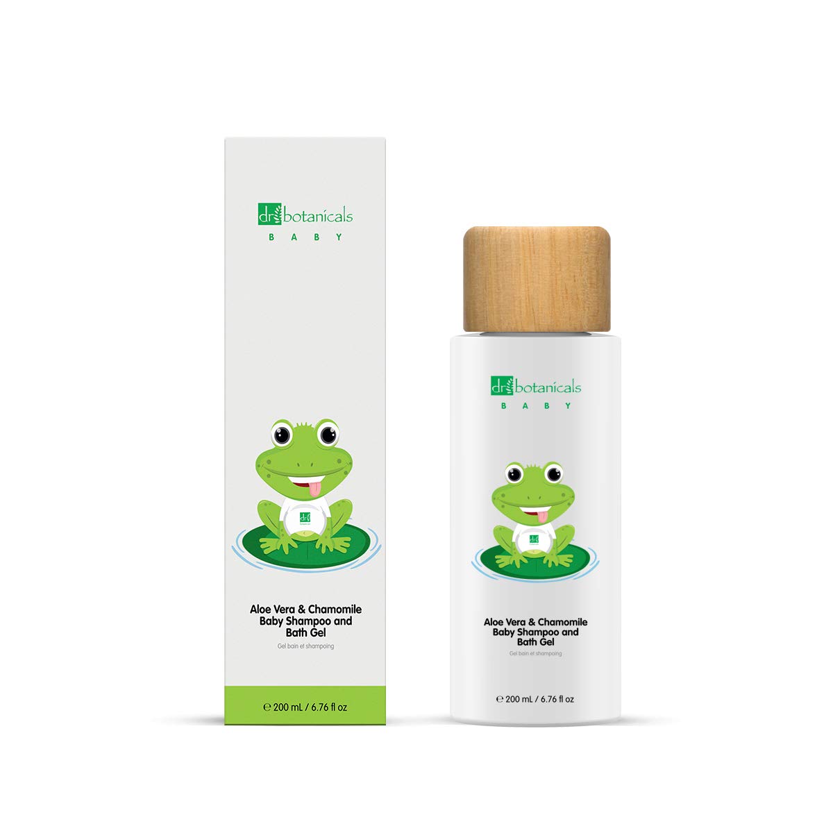 Dr Botanicals Aloe Vera & Chamomile Baby Shampoo and Bath Gel | 97.67% Natural, 100% Vegan & Dermatologically Tested | 200 ml, White
