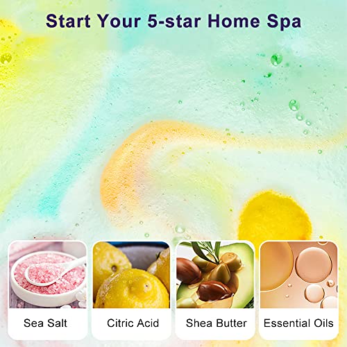 Bath Bombs 12pcs Bubble Bath Gift Set, Natural Aromatherapy Bathbomb Fizzy Shower Ball for Bubble Spa Bath, Essential Oil Bath Salt Ball for Women Kids Wife Relax Moisture Birthday Valentines Mothers