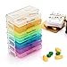 Shintop Weekly Pill Box - Portable 7 Day 28-Cell Tablet Pill Medicine Boxes Weekly Medicine Organizer