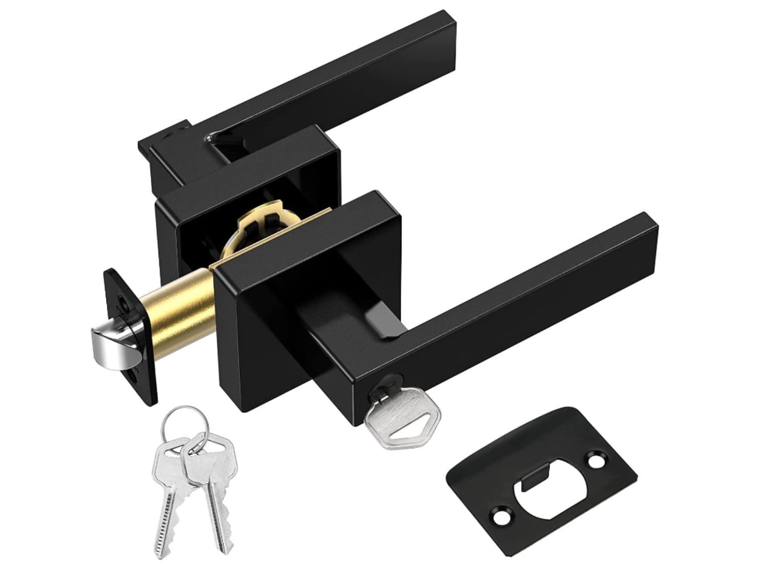 Almevix Heavy Duty Door (Black, Handle/with Key)