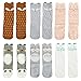 VWU 6 Pairs Baby Girls Boys Cartoon Knee High Stockings Tube Socks 1-3 Years