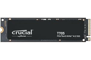 Crucial New 2024 T705 2TB PCIe Gen5 NVMe M.2 SSD - Up to 14,500 MB/s - Game Ready - Internal Solid State Drive (PC) - +1mo Adobe CC - CT2000T705SSD3