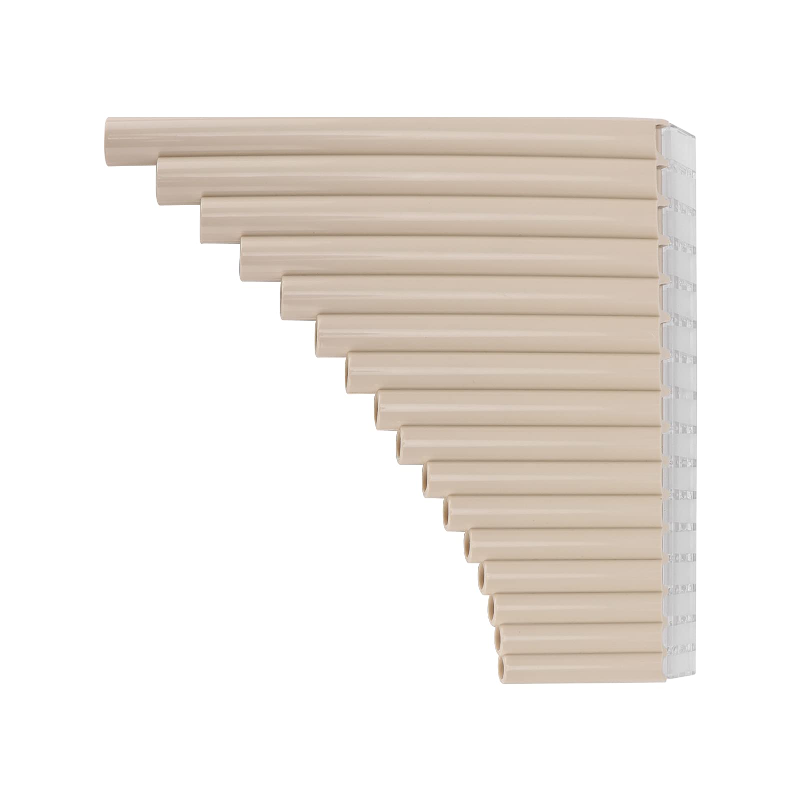 Pan Pipes, C Key Pan Flute with Cardboard Carrying Bag for Adults for Teaching Staff for Beginners(creamy-white)