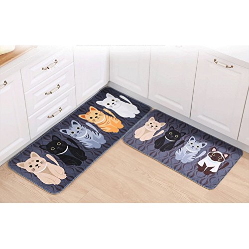 LARARHEE-Cute Cat Printed Bath Bathroom Bedroom Home Floor Shower Carpet Mat Rug Non-slip