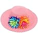 Tomily Kids Multi-Colors Large Brim Flower Link Chain Beach Straw Sun Hats for Girls