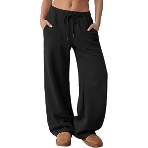 Trendy Queen Women's Wide Leg Sweatpants Lounge Pants | Baggy Casual Sweat Pants,Fall Cozy Clothes,Lightweight Trousers with