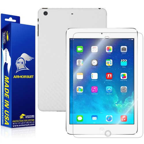 ArmorSuit MilitaryShield - Apple iPad mini 2 Screen Protector + White Carbon Fiber Full Body Skin Protectorw/ Lifetime Replacements