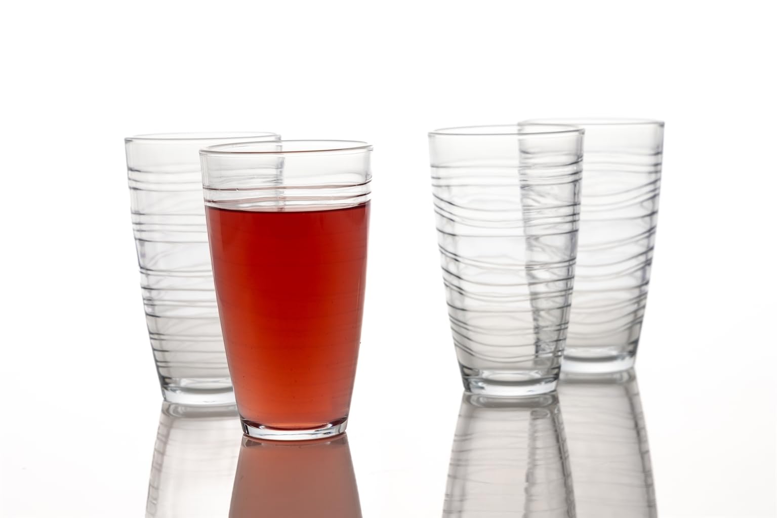 Ravenhead Essentials Premium International Swirl Super Hiball Glasses - Set of 4, 480ml - Elegant Tall Glassware for Water, Juice & Cocktails 4