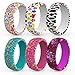 Zollen 6 Packs Silicone Wedding Rings for Women, Boho Rubber Wedding Bands Stackable Ring, Hypoallergenic Silicone primary