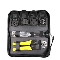 SANNYSIS Insulated Cable Connector Terminal Ratchet Crimping Wire Crimper Plier Tool Kit