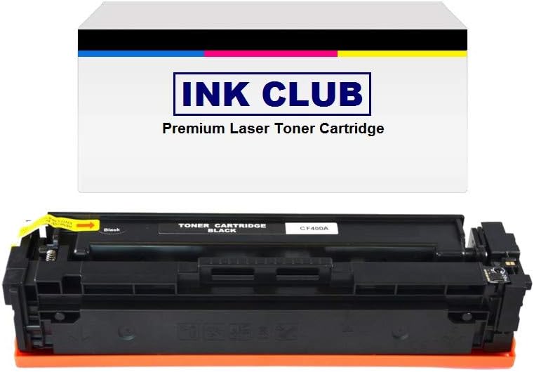 InkClub CF400A Compatible Black Color Toner Cartridge, Replacement for 201A Black Up to 1.5K Page Yield, for Use in Laserjet Pro MFP M277n, M277dw, M252dw, M252n, M274N Printers (Black, 1BK)