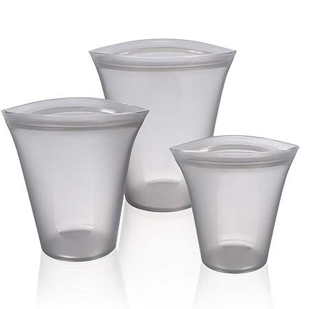 Contenedor de silicona, 3 piezas reutilizable con cierre de ...