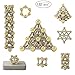 New 132pcs Magnet Construction Set, Magnetic Stick & Real Gold Plating Balls Building Blocks Toys, Brain Training and Stem Learning Game with Instruction Booklet for Kids and Adults (Upgrade)