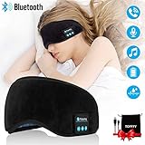 Wireless Sleeping Headphones,Bluetooth Sleeping Headphones Stereo Bluetooth Sleep Eye Mask Wireless Bluetooth Headphones Music Travel Sleeping Headsets with Microphone Handsfree Sleep Eye Shades Black