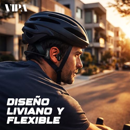 VIPA - Bluetooth 5.3 Swimming Headphones - Bone Conduction Headphones with IP68 Waterproof - Open Helmets with 32G MP3 for Swimming/Running/Cycling with ENC Microphone and 6H Autonomy.