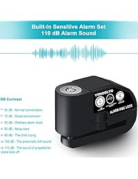 Candado antirrobo con alarma Yohoolyo, bloqueo de seguridad con sonido de alarma de 120dB para las motocicletas, bicicletas y Scooters
