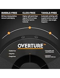 OVERTURE PLA - Filamento para impresora 3D (superficie de 7.9 x 7.9 in)