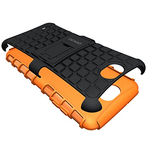 LG X Charge Case, LG Fiesta 2 LTE Phone Case, LG Fiesta LTE Case, LG X Power 2 (2017) Case, OEAGO [Shockproof] [Impact Protection] Tough Rugged Dual Layer Protective Case with Kickstand - Orange - Thumbnail 4