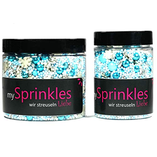 STREUSEL GLÃCK Streusel Eiszauber Mix blau weiss 90g Schneeflocken Sprinkles Zuckerstreusel perfekt für Plätzchen Torte Kuchen Cupcakes Muffins – Bild 7